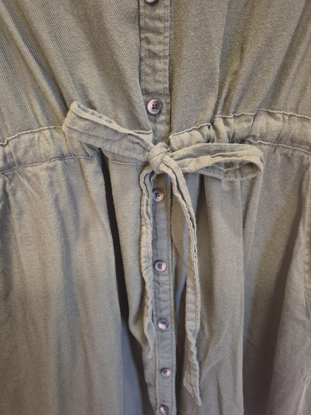 croft & barrow Olive Green Button-Front Utility Shirt Dress - Picture 3 of 6